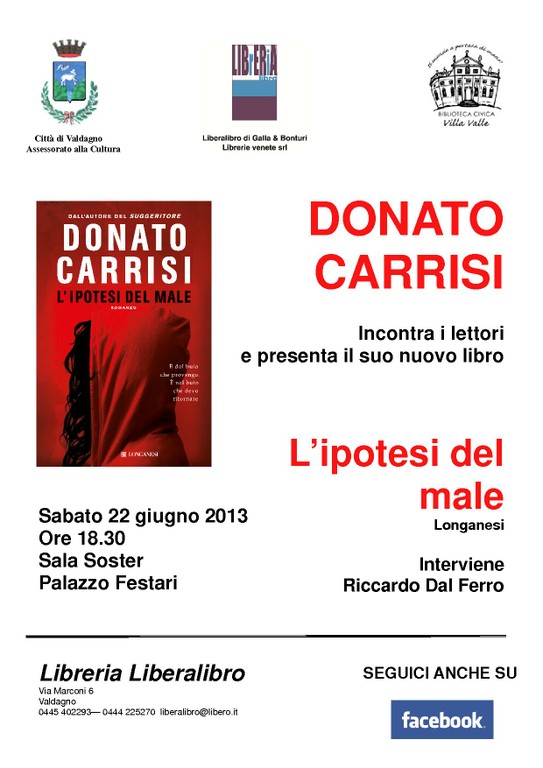 Presentazione del libro: L'Ipotesi del male di Donato Carrisi